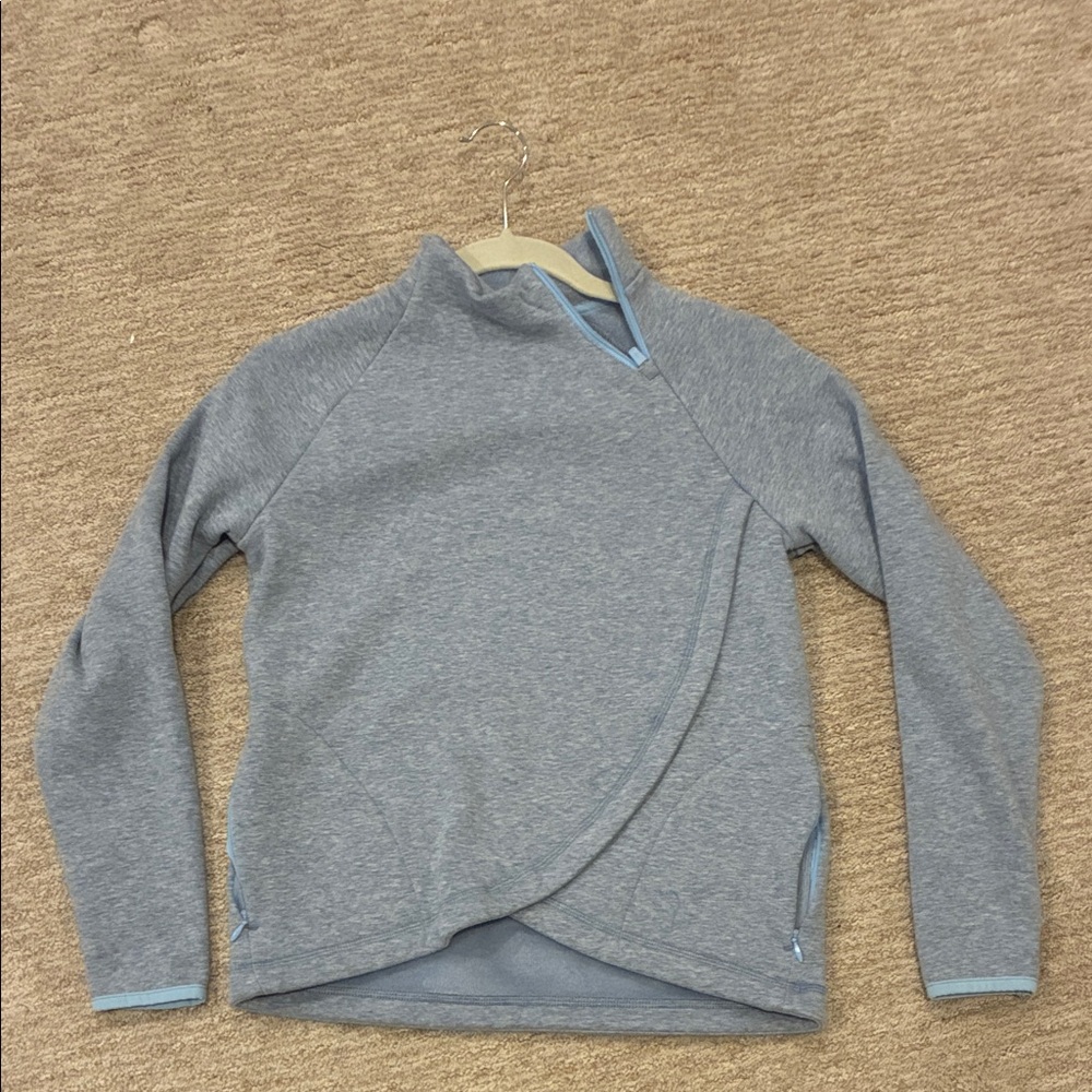 Athleta Light Blue Cowl Neck Sweater